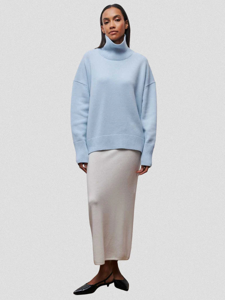 Elena | High Collar Knit Sweater