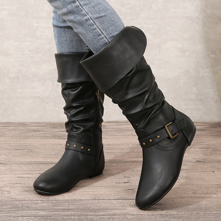Danica | Women's Knee-High Boots with Side Zipper