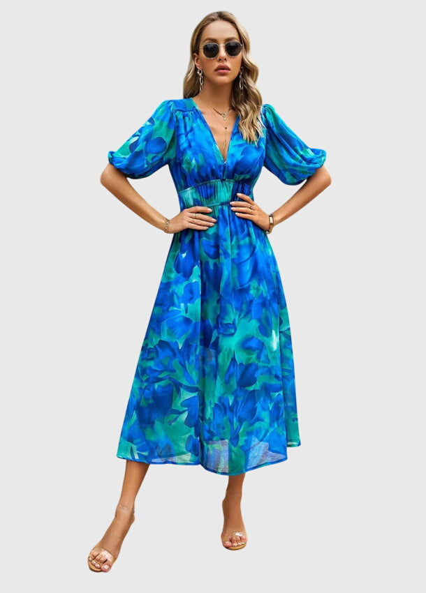 Clara | Flattering Floral Midi Dress