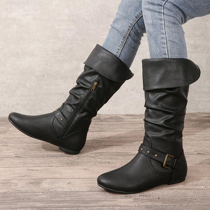 Danica | Women's Knee-High Boots with Side Zipper