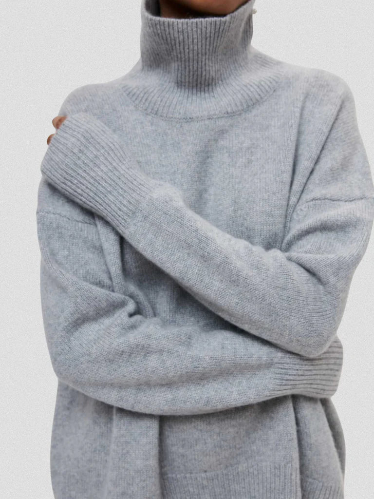 Elena | High Collar Knit Sweater