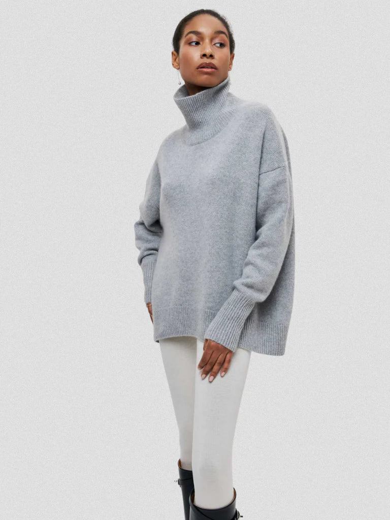 Elena | High Collar Knit Sweater