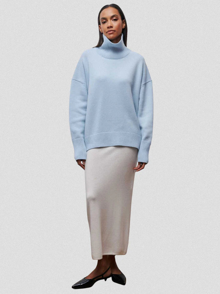 Elena | High Collar Knit Sweater